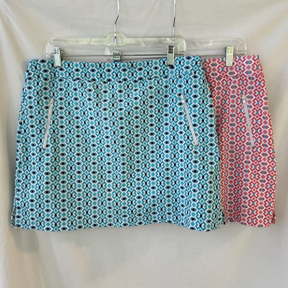 2 Ruby Rd Size 12 Ikat Tech Golf Tennis Pickleball Skorts Skirt Tenniscore Lot